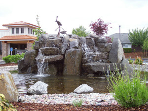 Water feature & landscape installation, McMinnville Wellness Center